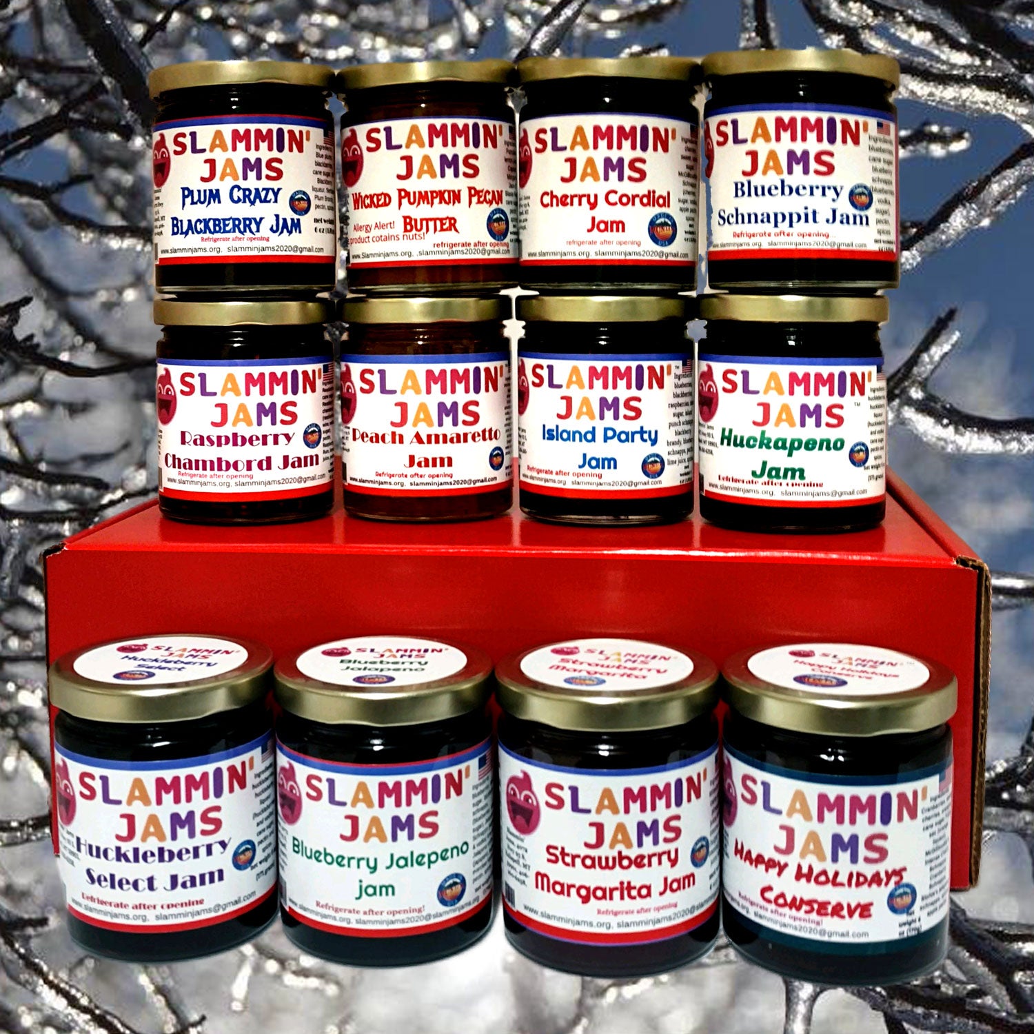 Gift Box of 12 Premium Jams from Slammin' Jams